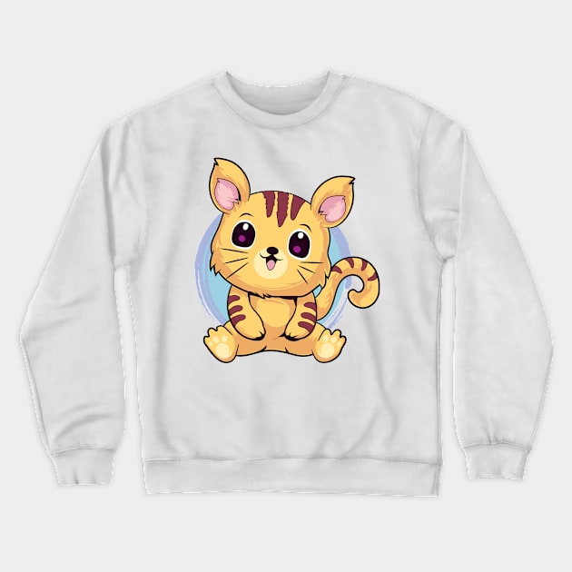 Kawaii Cat Crewneck Sweatshirt by DionArts